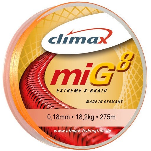 Шнур Climax Mig8 Braid 275m (Fluo-Orange) new2017