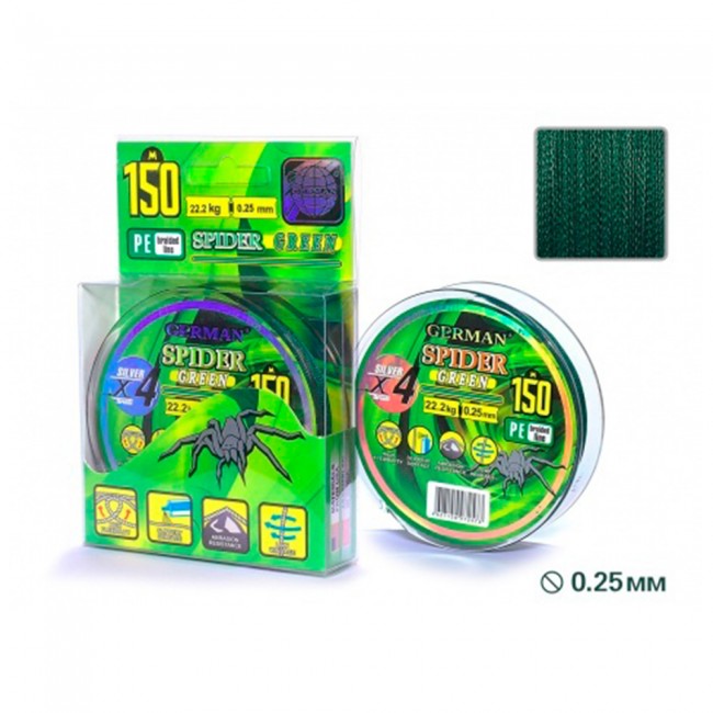 Плетенка German "SPIDER GREEN x4" 150 м Плетенка German "SPIDER GREEN x4" 150 м