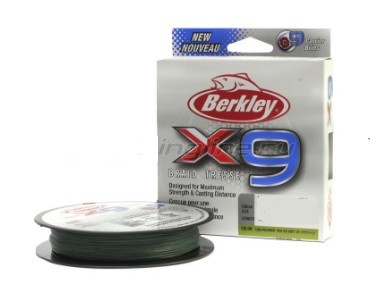 Шнур плетеный Berkley X9 Braid  300м (low-vis green)