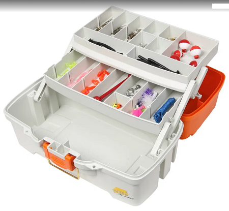 Ящик Plano 2х ярусный  Lets Fish цвет Orange/White (38.7cm x 24.1cm x 17.1cm)