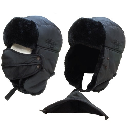 Шапка Alaskan DogSalmon с мех. и маской черная Шапка Alaskan DogSalmon с мех. и маской черная