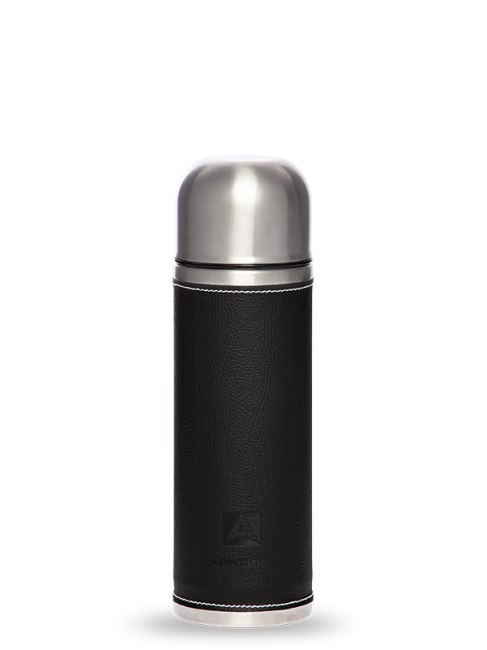 Термос Арктика с узким горлом, с кожаной вставкой