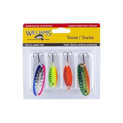 Набор из 4-х блесен Williams Trout 4-Pack Kit UV (W30 - 2шт, W40 - 2шт)