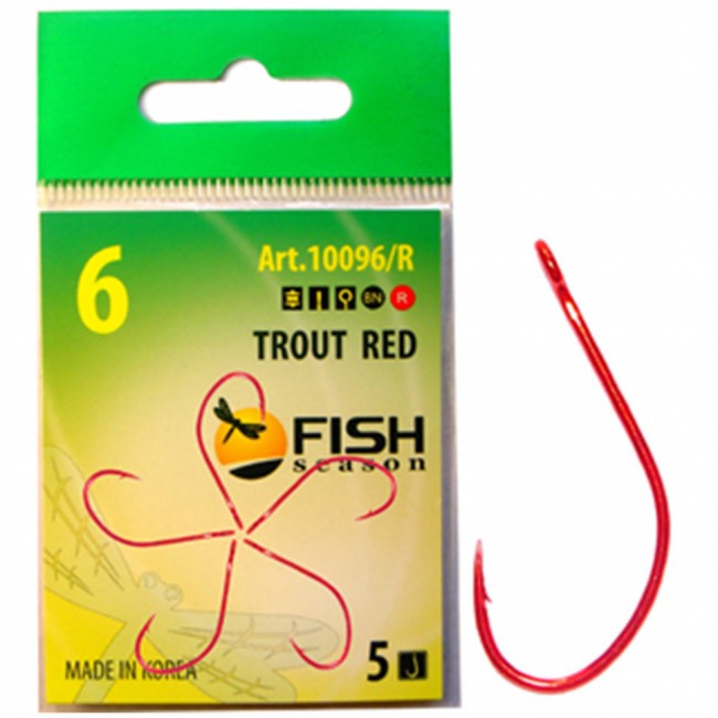 Крючок Fish Season TROUT RED с большим ухом