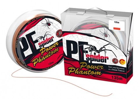 Шнур Power Phantom 8x, PE Spider, 135м (оранжевый)