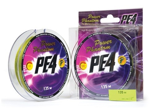 Шнур Power Phantom PE4, 135м, (зеленый) Шнур Power Phantom PE4, 135м, (зеленый)