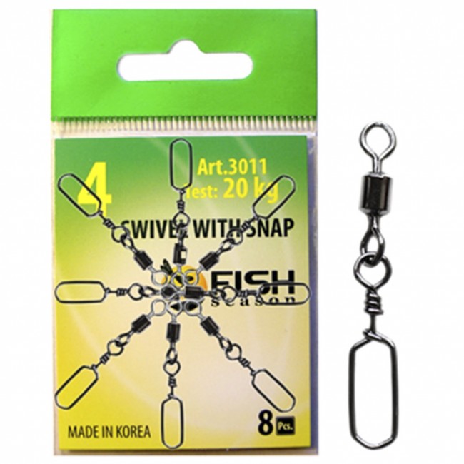 Вертлюжок Fish Season с застежкой Swiwel With Snap Square Вертлюжок Fish Season с застежкой Swiwel With Snap Square